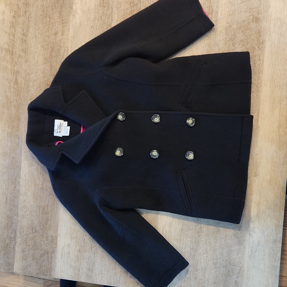 Black Lily Pulitzer Wool Pea Coat Girls Size 6